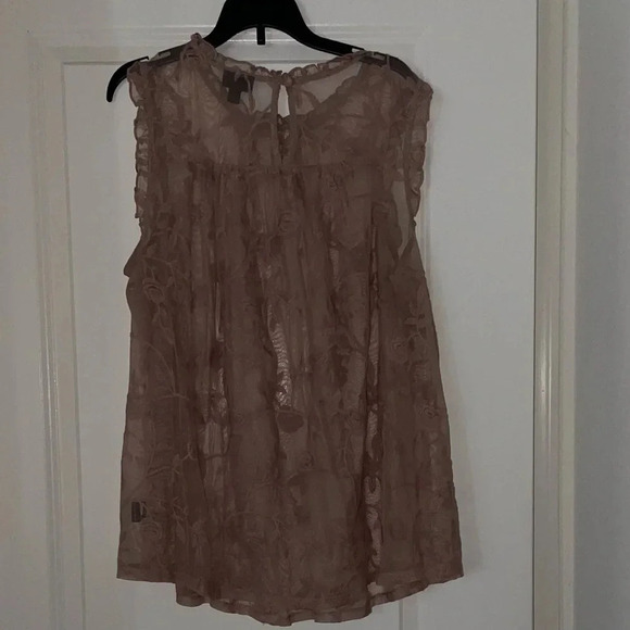 TORRID cute lace mesh embroidered see through pink blouse sheer cute - Picture 4 of 7